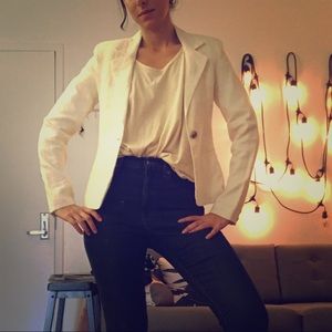 White linen blazer